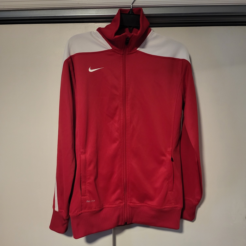 Nike Red and White Track Jacket